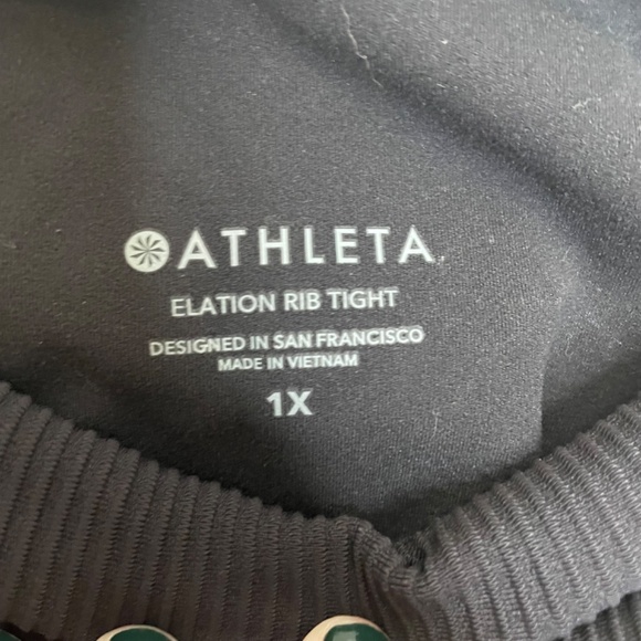 Athleta Elation Rib Tight Black Crop Sz 1X - Picture 3 of 8
